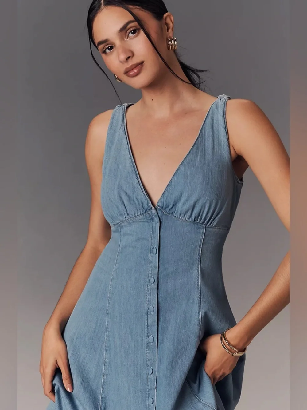 Reformation Sebastien Denim Midi Dress - Picture 3 of 7